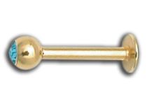 Labret Acier Doré Or fin à Cristal Blanc | Itc