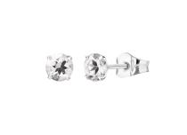 Coppia di scaglie in argento e cristallo rotondo 8mm | Itc