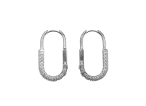 Coppia di orecchini allungati Cromo Cobalto CoCr Multi Strass Fibbia Bianco
