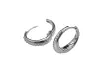 Coppia di orecchini Cromo cobalto CoCr Orecchino rotondo Strass bianco