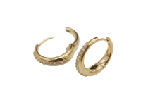 Coppia di orecchini PVD ORO Cobalto Cromo CoCr Orecchino rotondo Strass bianco