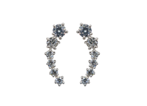 Coppia di orecchini in argento con strass a cascata