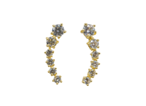 Coppia di orecchini a cascata con strass in oro
