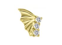 accessorio interno in titanio pvd oro 0,9 mm motivo pipistrello strass bianco