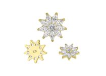 Accessorio interno Titanio pvd oro bianco motivo fiore strass