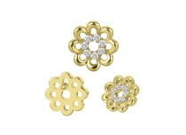 Accessorio interno Titanio pvd oro bianco fiore di strass