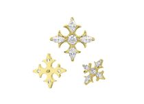 Accessorio interno Titanio pvd oro motivo croce strass bianchi