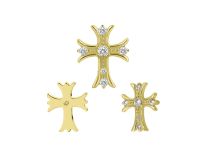 Accessorio interno Titanio pvd oro motivo celtico strass bianchi