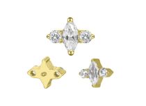 Accessorio interno Titanio pvdgold motivo a rombi strass bianchi