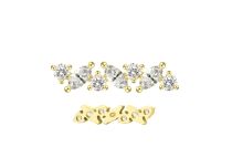 Accessorio interno Titanio pvd oro 0,9 motivo triangolare multistrass bianco