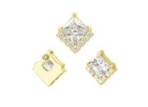 Accessorio interno Titanio pvd oro 0,9 motivo quadrato bianco multistrass