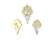 Accessorio interno Titanio pvd oro 0,9 strass diamante Bianco