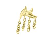 Accessorio interno Titanio pvd oro 0,9 mm motivo a onda per 3 catene