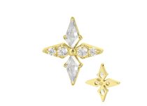 Accessorio interno Titanio pvd oro 0,9 motivo stella strass bianco