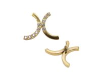 Accessorio in titanio PVD GOLD con motivo a doppio semicerchio| Itc