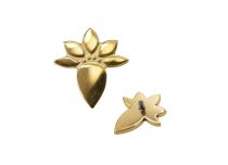 Accessorio titanio PVD ORO motivo fiore di loto|Itc