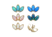 Accessorio filettato Cromo Cobalto CoCr Pvd Oro 0,5X8 motivo 3 petali