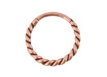 Anello a cerniera in acciaio oro rosa con design a tortiglione |  ITC