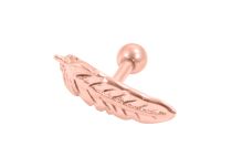 Barbell Acciaio Oro Rosa Motivo Piuma |  ITC