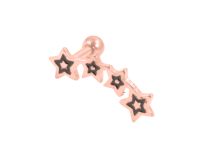 Barbell in acciaio oro rosa motivo stella |  ITC