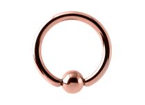 Anello d'acciaio in oro rosa con pallina |  ITC