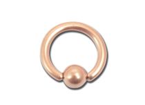 Anello in oro rosa e acciaio con pallina