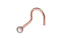Borchia da naso in acciaio a sfera in oro rosa da 2,3 mm con cristallo colorato |  ITC
