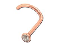 Borchia da naso in acciaio rosa da 2,3 mm con cristallo colorato | Itc