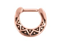 Anello per setto nasale in acciaio color oro rosa con cerniera decorata |  ITC