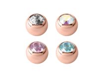 Sfera in acciaio dorato rosa con cristallo sfaccettato e viti |  ITC