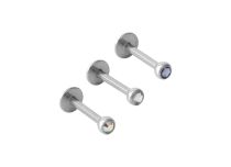 Labret in acciaio sfaccettatura di cristallo 3 mm colorata  iTC