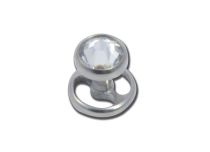 Impianto dermico svitabile in titanio 1,2x 3 mm disco di strass bianco.