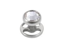 Impianto dermico svitabile in titanio 1,2x disco 3 mm strass bianco