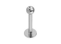 Scatola 10 pezzi Labret Titanium Sterile Disc 4 mm Ball 2,5 mm Strass Bianco |  ITC