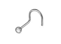 Perno nasale dritto in titanio a curva larga 0,8 mm Crystal White |  ITC