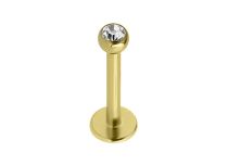 Labret Titanium PVD Gold Sterile White Strass Ball 3 mm |  ITC