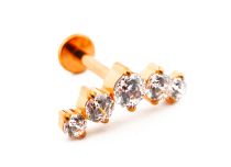 Labret Titanio PVD Oro Interno Sterile Strass Modello Arco | Itc