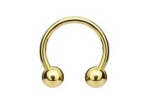 Ferro di cavallo interno sterile in titanio PVD oro con sfere 3 mm |  ITC