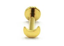 Labret in titanio PVD oro interno sterile motivo mezzaluna |  ITC