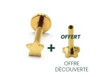Labret Titanio PVD Oro Motivo a stella interno sterile |  ITC