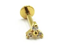 Labret Titanio PVD Oro Interno Sterile Strass Trinity |  ITC