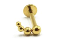 Labret Titanio PVD Oro Modello interno sterile 4 sfere curve |  ITC