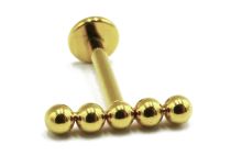 Labret Titanio PVD Oro Modello interno sterile 5 sfere dritte |  ITC