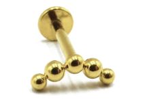 Labret Titanio PVD Oro Modello interno sterile 5 sfere curve |  ITC