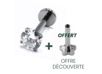 Labret Titane Interne Stérile Griffé Rond