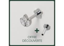 Labret Titane Interne Stérile motif Marquise 3 Strass |  ITC
