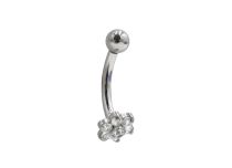 Banana 1.2x8 Titanio interno sterile 7 strass fiore | Itc