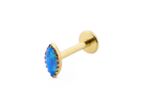 Labret Titanio PVD Oro Modello interno sterile Opale sintetico | ITC