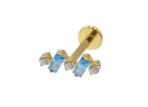 Labret Titane PVD Gold Interne Sterile motivo rettangolo / rotondo | Itc