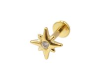 Labret Titanio PVD Oro Interno Sterile Etoile de bergé strass BL | Itc